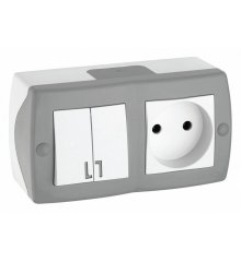 Блок с розеткой и выключателем Mono Electric Octans IP20 104-020001-182