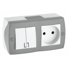 Блок с розеткой и выключателем Mono Electric Octans IP20 104-020001-182