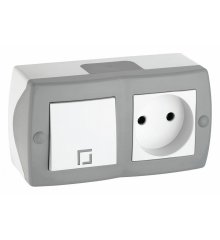 Блок с розеткой и выключателем Mono Electric Octans IP20 104-020001-185