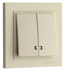 Выключатель двухклавишный с подсветкой Mono Electric Despina 102-170025-103