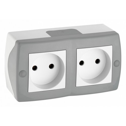 Блок с розетками без заземления Mono Electric Octans IP20 104-020006-121