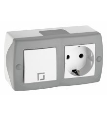 Блок с розеткой и выключателем Mono Electric Octans IP20 104-020001-180