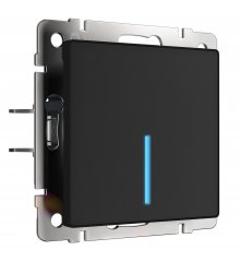 Умный сенсорный выключатель одноклавишный (черный матовый) W4510608