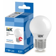 IEK Лампа светодиодная ECO G45 шар 7Вт 230В 6500К E27