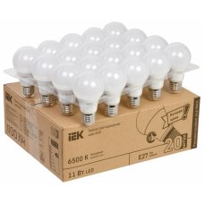 IEK Лампа LED A60 шар 11Вт 230В 6500К E27 (20шт/упак)