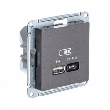 ATLASDESIGN USB РОЗЕТКА A + тип-C 45Вт высокоскор.заряд. QC, PD, механизм, МОККО