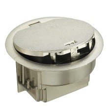 Donel Лючок в пол 4 мод. (2 мод. 45х45 мм.), серебро, круглый, металл, IP65, (с уст. набором)