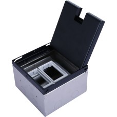 Donel Лючок в пол 6 мод. (2 мод. 45х45 мм. + 2 мод. 22.5х45 мм.), металл антрацит, в уровень с напольным покрытием