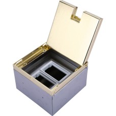 Donel Лючок в пол 6 мод. (2 мод. 45х45 мм. + 2 мод. 22.5х45 мм.), латунь, в уровень с напольным покрытием