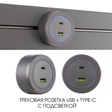 Трековая розетка Am-track-sockets-39 399731TS/USB-Type-C Grey