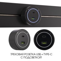 Трековая розетка Am-track-sockets-39 399732TS/USB-Type-C Black