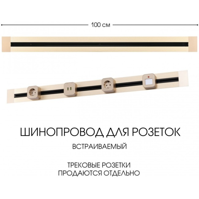 Электроустановочный шинопровод Am-track-sockets 382301TB/100 Gold