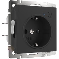 Розетка Встраиваемые механизмы черные матовый W1171608