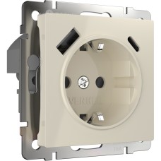 Розетка Встраиваемые механизмы слоновая кость W1171703
