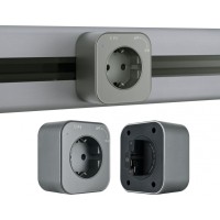 Трековая розетка Am-track-sockets 380022TS/ES Grey