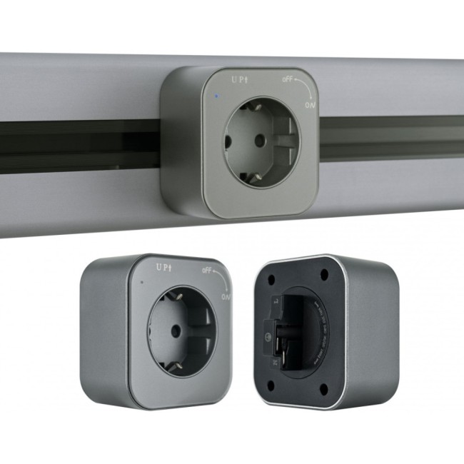 Трековая розетка Am-track-sockets 380022TS/ES Grey