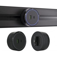 Трековая розетка Am-track-sockets 380066TS LED/USB-Type-C Black